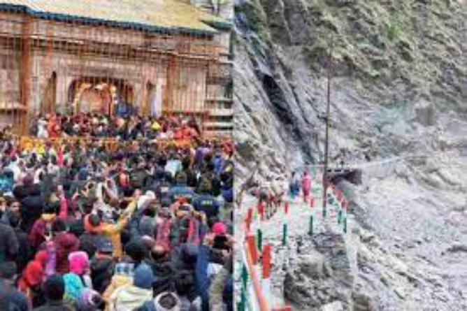 गौरीकुंड पैदल मार्ग टूटा,जिसके कारण विभिन्न पड़ावों पर केदारनाथ जा रहे दस हजार से अधिक तीर्थयात्रियों को रोक दिया गया