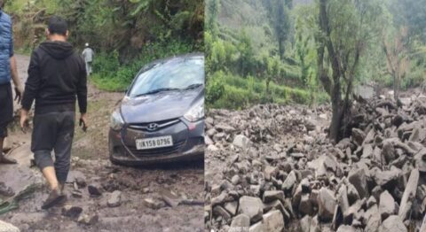 उत्तराखंड में पौड़ी जिले के श्रीनगर में देर रात दो गांव में बादल फटने की घटना |