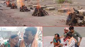 परिवार के पांच सदस्यों के शवों का मंगलवार को ऋषिकेश के पूर्णानंद घाट पर किया गया अंतिम संस्कार ।