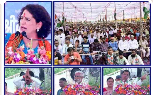 कांग्रेस की स्टार प्रचारक प्रियंका गांधी ने उत्तराखंड के रामनगर में जनसभा को संबोधित किया, केंद्र की भाजपा सरकार पर साधा निशान