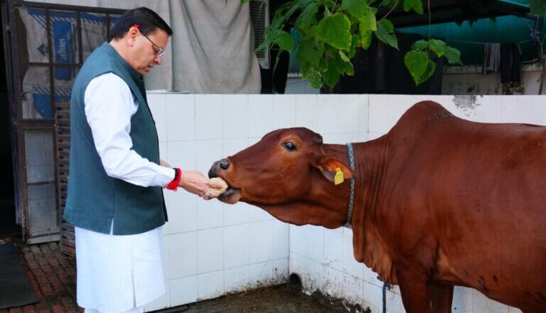 उत्तराखंड: मुख्यमंत्री पुष्कर सिंह धामी ने गोवर्धन पूजा के अवसर पर गौमाता की पूजा-अर्चना कर प्रदेश की खुशहाली की कामना की