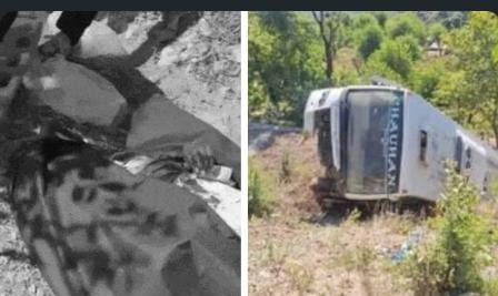 बड़ी घटना: तीर्थयात्रियों से भरी बस खाई में गिरी, 5 की मौत, 17 घायल